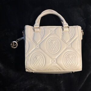 Valentino Orlandi Quilted Cream Satchel